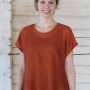 Knitted linen see-through top