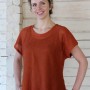 Knitted linen see-through top