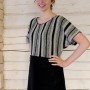 Two colour knitted linen tunic