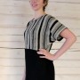 Two colour knitted linen tunic