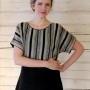 Two colour knitted linen tunic