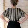 Two colour knitted linen tunic