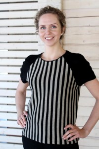 Striped knitted linen top