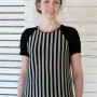 Striped knitted linen top