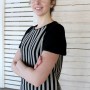 Striped knitted linen top