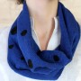 Embroidered linen infinity scarf