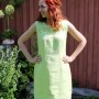 green sleeveless linen dress