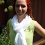 white wrinkly linen scarf