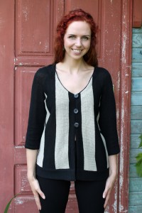 striped linen cardigan