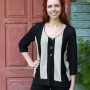 striped linen cardigan