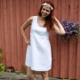 white linen dress