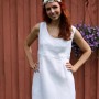 white linen dress