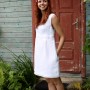 white linen dress