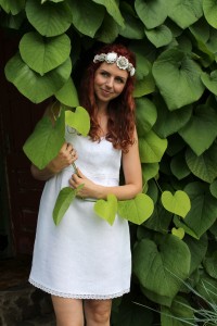white linen dress