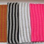 Striped knitted linen infinity scarf