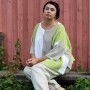 Knitted linen poncho style top
