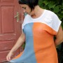 Three colour knit top