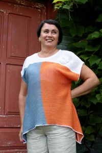 Three colour knit top