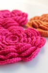 Crocheted accessory, rose brooch