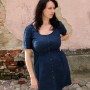 Damen Leinen-Kleid mit Knöpfen
