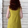 Sleeveless linen dress in light olive