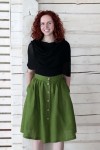 High-Waisted Linen Skirt