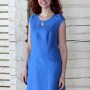 Blaues Leinen-Kleid