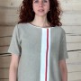 Short-Sleeve Knitted Linen Blouse