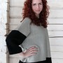 KNITTED LINEN PONCHO STYLE TOP