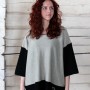 KNITTED LINEN PONCHO STYLE TOP