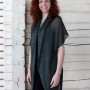 Grey Linen Wrap Shawl