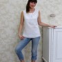 White Linen Sleeveless Top With Laces