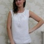 White Linen Sleeveless Top With Laces