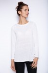 Knitted linen top in white