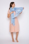 Long linen scarf with fringes