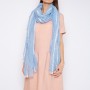 Long linen scarf with fringes