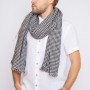 Long linen checked scarf