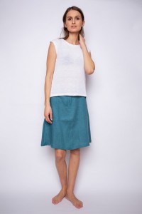 Knitted linen open back top