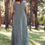 Long linen sleeveless dress